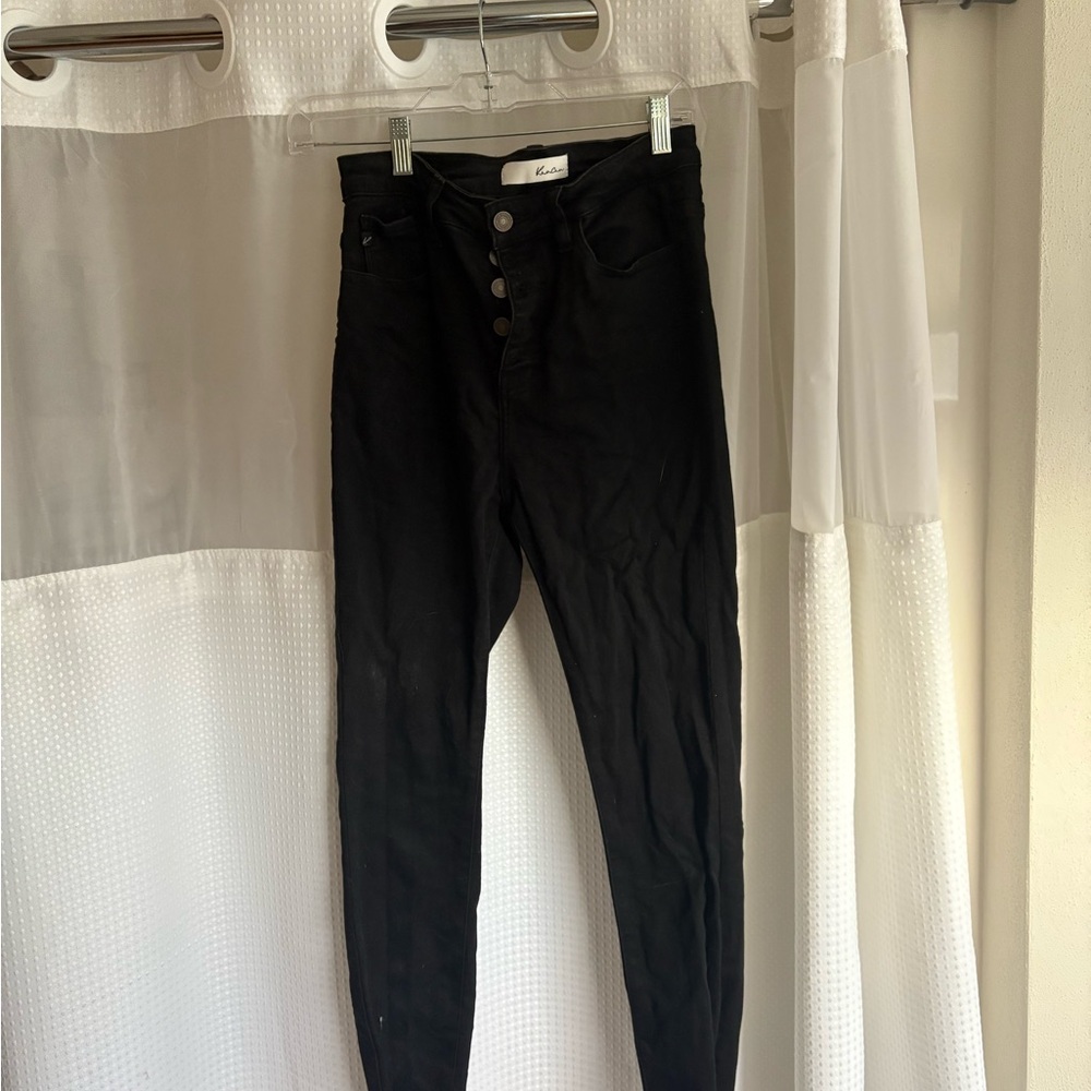 Black High-Waisted Button-Fly Jeans